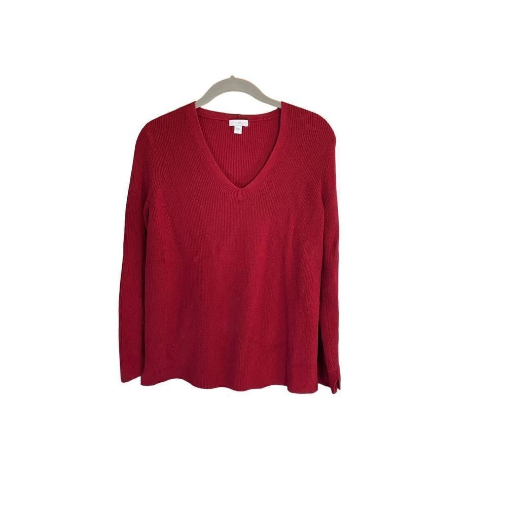 J Jill, women’s brick red V-neck sweater, size small